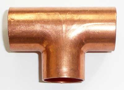 5130 Kupfer Fitting Lötfitting copper fitting 2x Kupferfitting T-Stück 54 mm 